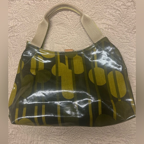 Orla Kiely Handbags - Orla Keily Olive Green Hobo Purse Bag Multi Leaf Magnetic Clasp Leather Strap